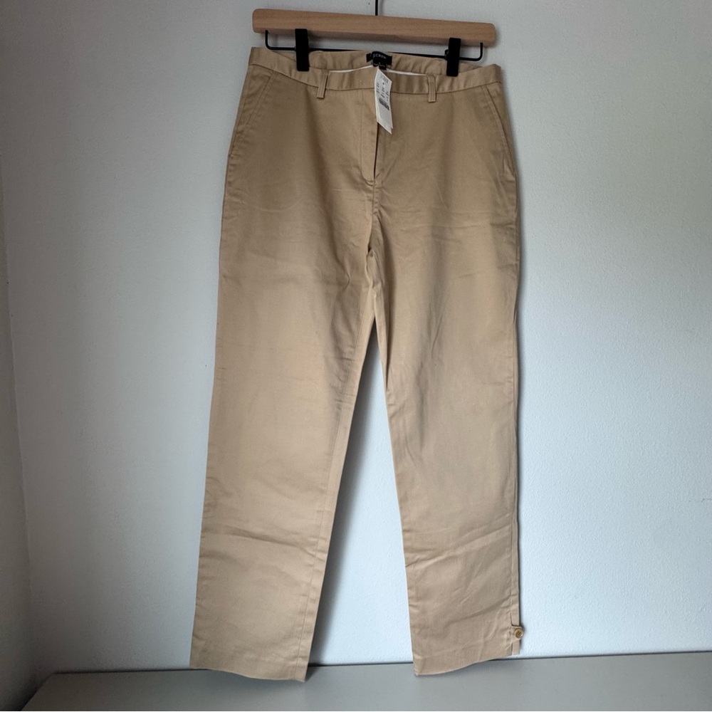 J. Crew favorite fit khaki Straight Leg Cotton Pants Sz 4 NWT